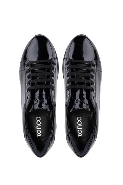 Tamer Tanca Kadın Hakiki Deri Siyah Rugan Sneakers & Spor Ayakkabı