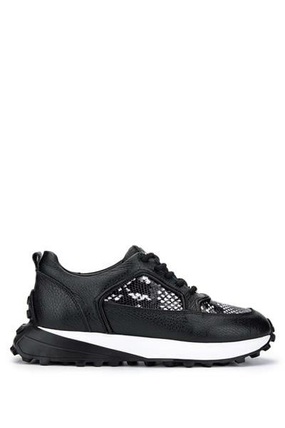 Tamer Tanca Kadın Hakiki Deri Siyah Sneakers & Spor Ayakkabı