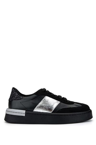 Tamer Tanca Kadın Hakiki Deri Siyah Sneakers & Spor Ayakkabı