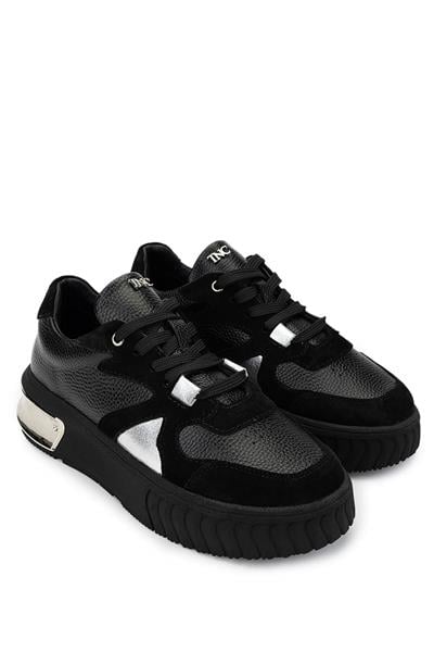 Tamer Tanca Kadın Hakiki Deri Siyah Sneakers & Spor Ayakkabı