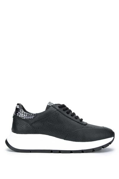 Tamer Tanca Kadın Hakiki Deri Siyah Sneakers & Spor Ayakkabı