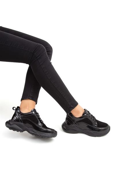 Tamer Tanca Kadın Hakiki Deri Siyah Sneakers & Spor Ayakkabı