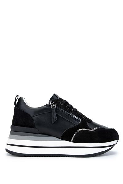 Tamer Tanca Kadın Hakiki Deri Siyah Sneakers & Spor Ayakkabı