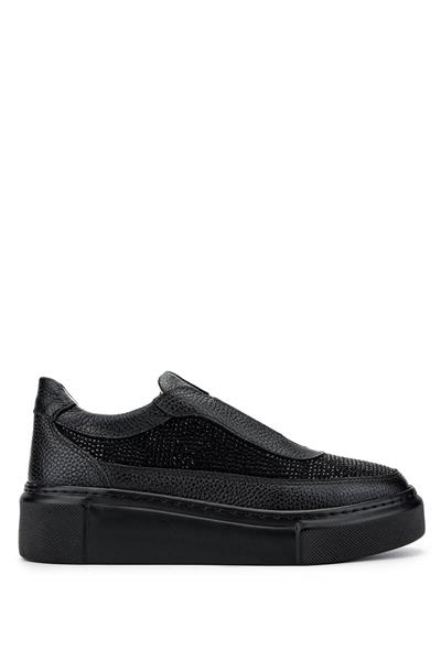 Tamer Tanca Kadın Hakiki Deri Siyah Sneakers & Spor Ayakkabı