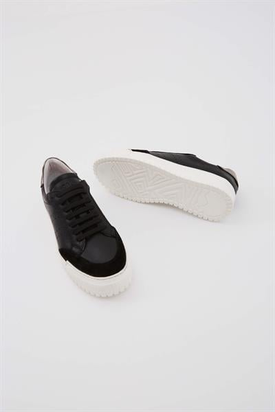 Tamer Tanca Kadın Hakiki Deri Siyah Sneakers & Spor Ayakkabı