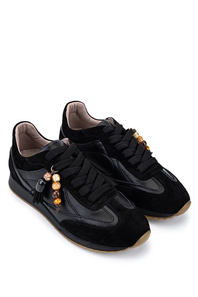 Tamer Tanca Kadın Hakiki Deri Siyah Sneakers & Spor Ayakkabı