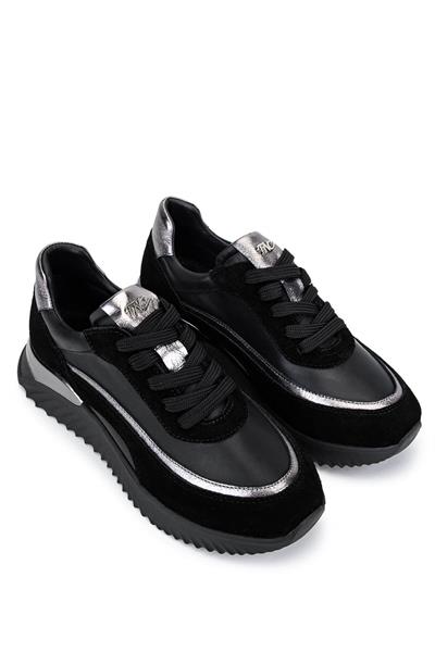 Tamer Tanca Kadın Hakiki Deri Siyah Sneakers & Spor Ayakkabı