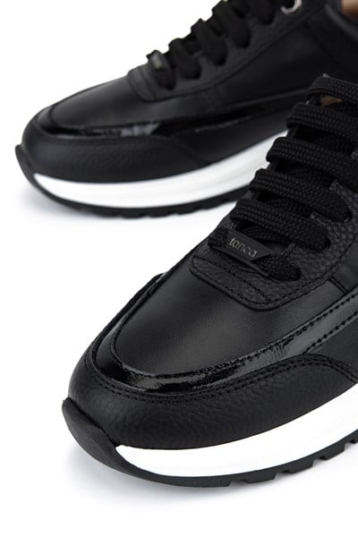 Tamer Tanca Kadın Hakiki Deri Siyah Sneakers & Spor Ayakkabı