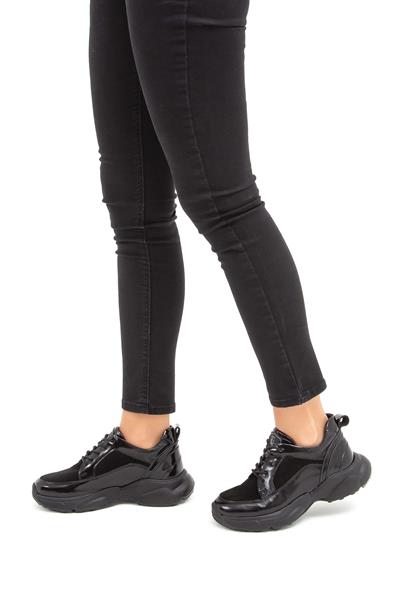 Tamer Tanca Kadın Hakiki Deri Siyah Sneakers & Spor Ayakkabı