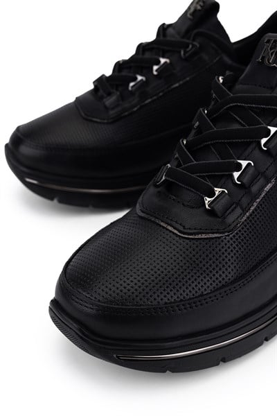 Tamer Tanca Kadın Hakiki Deri Siyah Sneakers & Spor Ayakkabı