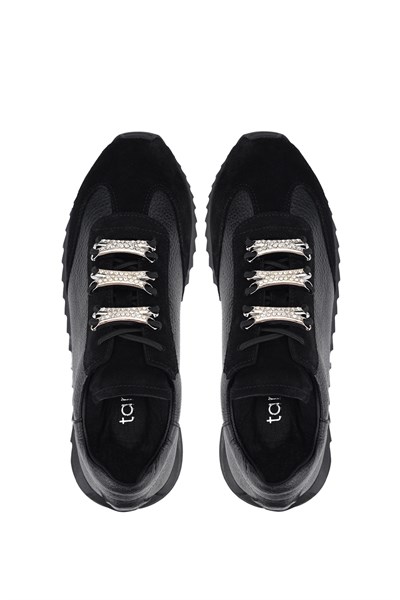 Tamer Tanca Kadın Hakiki Deri Siyah Sneakers & Spor Ayakkabı