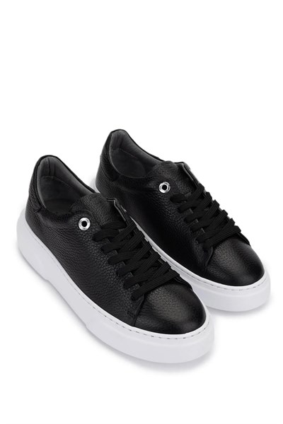 Tamer Tanca Kadın Hakiki Deri Siyah Sneakers & Spor Ayakkabı