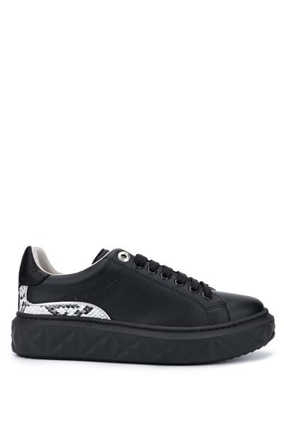 Tamer Tanca Kadın Hakiki Deri Siyah Sneakers & Spor Ayakkabı