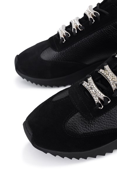 Tamer Tanca Kadın Hakiki Deri Siyah Sneakers & Spor Ayakkabı