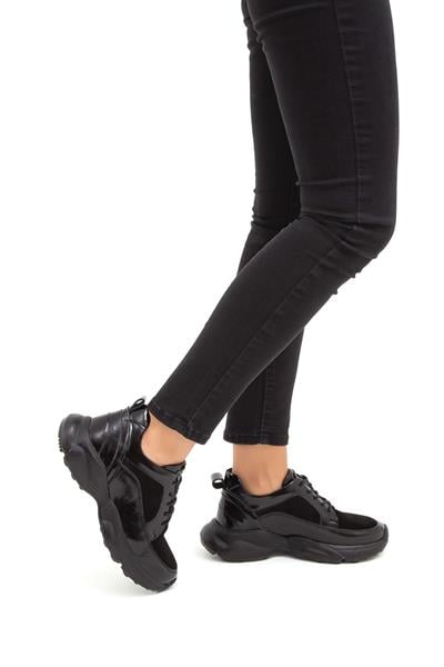 Tamer Tanca Kadın Hakiki Deri Siyah Sneakers & Spor Ayakkabı