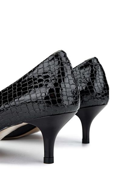 Tamer Tanca Kadın Hakiki Deri Siyah Stiletto Ayakkabı
