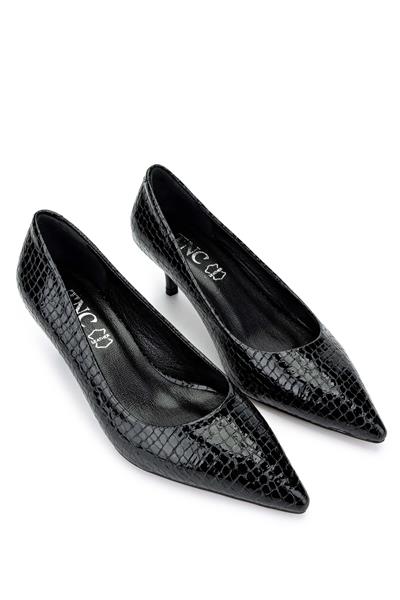 Tamer Tanca Kadın Hakiki Deri Siyah Stiletto Ayakkabı