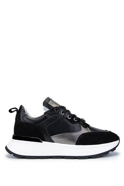 Tamer Tanca Kadın Hakiki Deri Siyah Süet Sneakers & Spor Ayakkabı