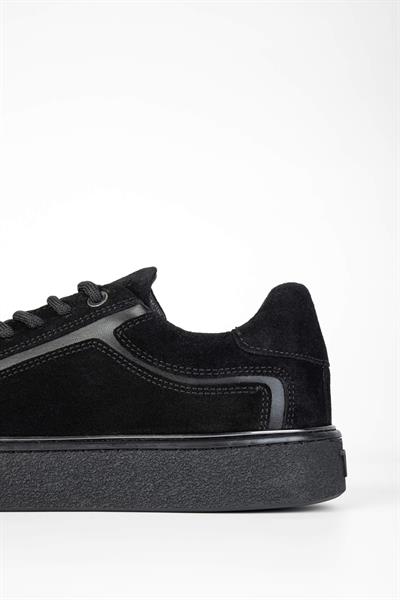 Tamer Tanca Kadın Hakiki Deri Siyah Süet Sneakers & Spor Ayakkabı