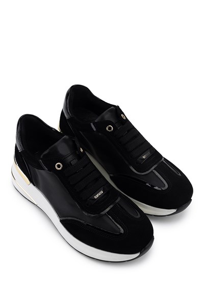 Tamer Tanca Kadın Hakiki Deri Siyah Süet Sneakers & Spor Ayakkabı