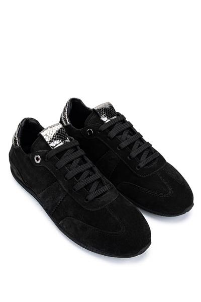 Tamer Tanca Kadın Hakiki Deri Siyah Süet Sneakers & Spor Ayakkabı