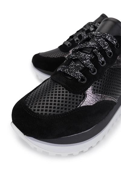 Tamer Tanca Kadın Hakiki Deri Siyah Süet Sneakers & Spor Ayakkabı