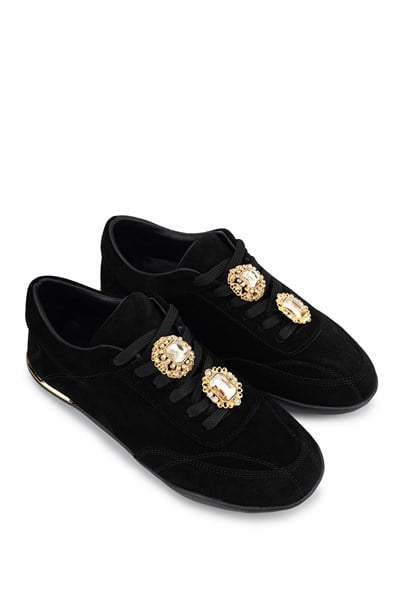 Tamer Tanca Kadın Hakiki Deri Siyah Süet Sneakers & Spor Ayakkabı