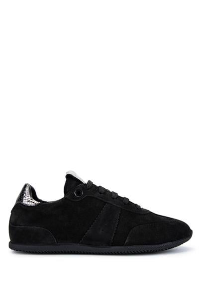 Tamer Tanca Kadın Hakiki Deri Siyah Süet Sneakers & Spor Ayakkabı
