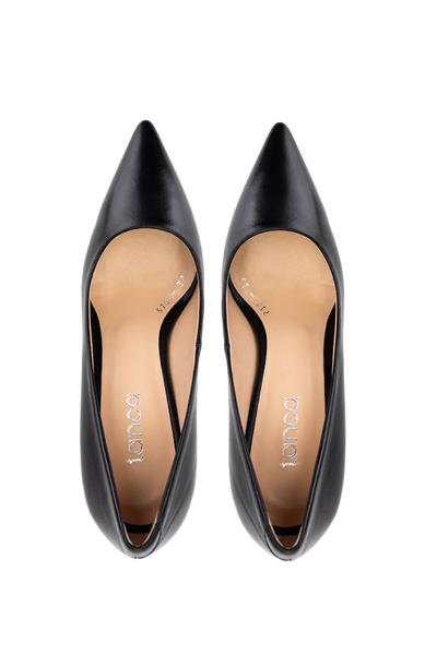 Tamer Tanca Kadın Hakiki Deri Siyah Topuklu Ayakkabı