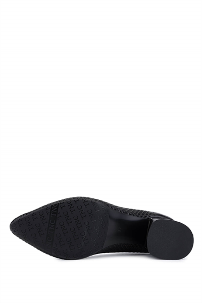 Tamer Tanca Kadın Hakiki Deri Siyah Topuklu Ayakkabı