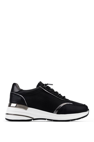 Tamer Tanca Kadın Hakiki Deri Siyah/Antrasit Sneakers & Spor Ayakkabı