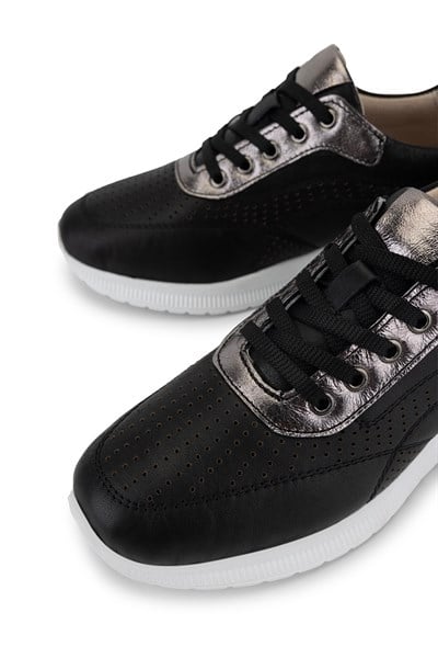 Tamer Tanca Kadın Hakiki Deri Siyah/Antrasit Sneakers & Spor Ayakkabı