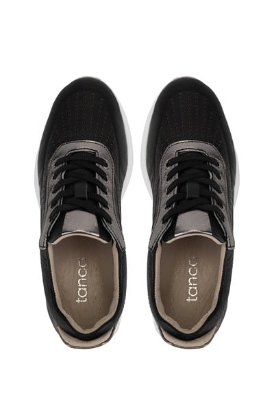 Tamer Tanca Kadın Hakiki Deri Siyah/Antrasit Sneakers & Spor Ayakkabı