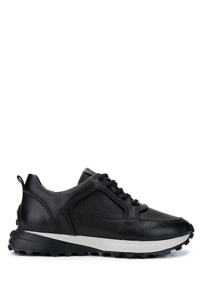 Tamer Tanca Kadın Hakiki Deri Siyah/Bej Sneakers & Spor Ayakkabı