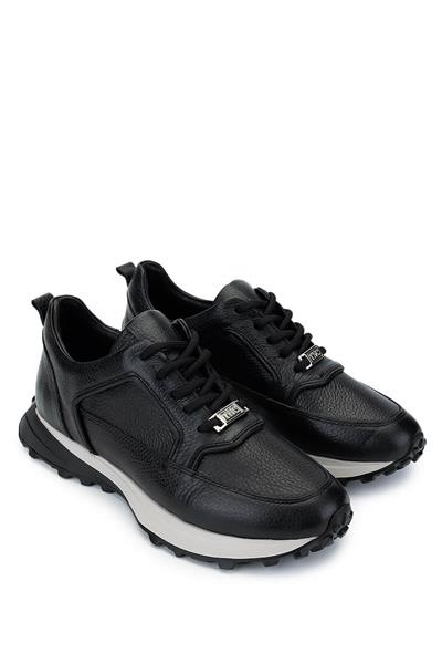 Tamer Tanca Kadın Hakiki Deri Siyah/Bej Sneakers & Spor Ayakkabı