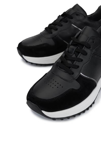 Tamer Tanca Kadın Hakiki Deri Siyah Süet Sneakers & Spor Ayakkabı