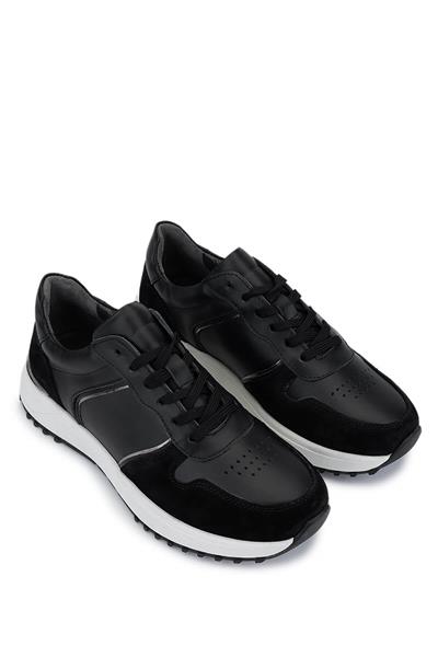 Tamer Tanca Kadın Hakiki Deri Siyah Süet Sneakers & Spor Ayakkabı