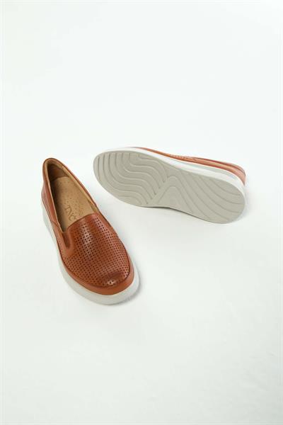 Tamer Tanca Kadın Hakiki Deri Taba Comfort Ayakkabı