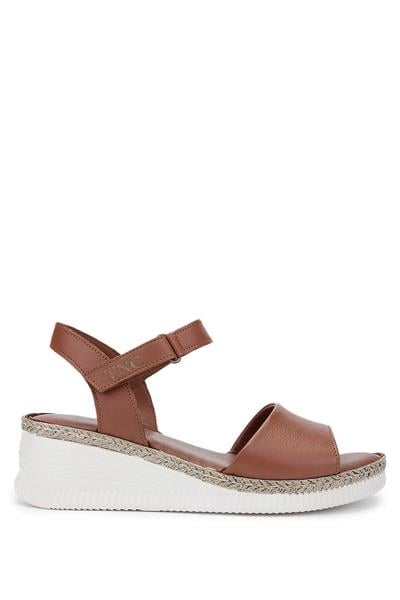 Tamer Tanca Kadın Hakiki Deri Taba Comfort Sandalet