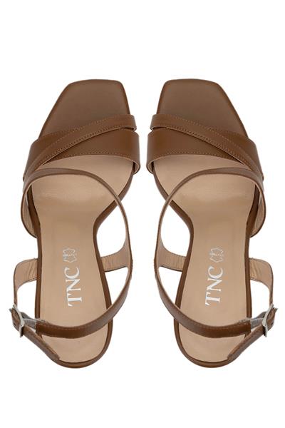 Tamer Tanca Kadın Hakiki Deri Taba Deri Topuklu Ayakkabı