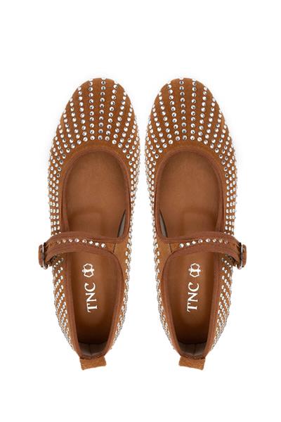 Tamer Tanca Kadın Hakiki Deri Taba Süet Babet Ayakkabı