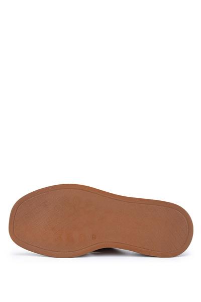 Tamer Tanca Kadın Hakiki Deri Taba Topuklu Terlik