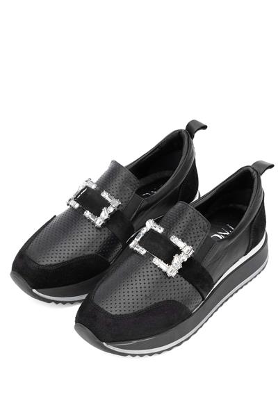 Tamer Tanca Kadın Hakiki Siyah Deri Sneakers & Spor Ayakkabı