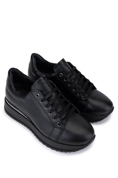 Tamer Tanca Kadın Siyah Hakiki Deri Sneakers & Spor Ayakkabı