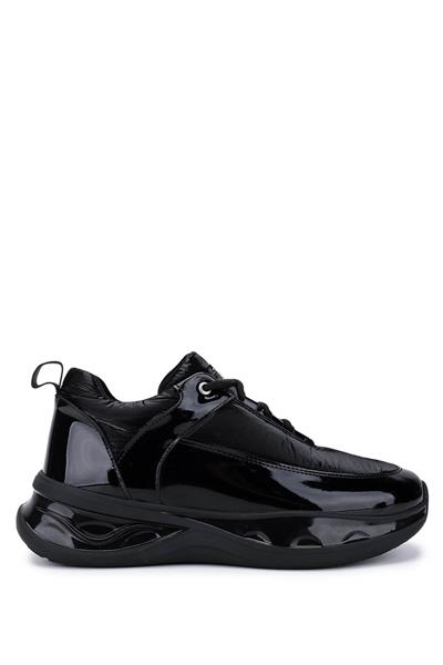 Tamer Tanca Kadın Siyah Rugan Sneakers & Spor Ayakkabı