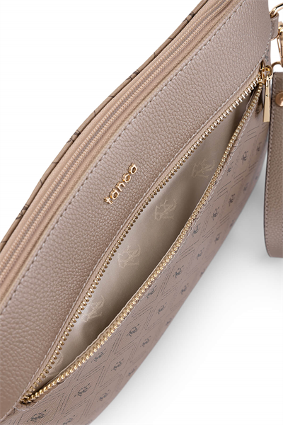 Tamer Tanca Kadın Suni Deri Altın Desen Clutch Çanta