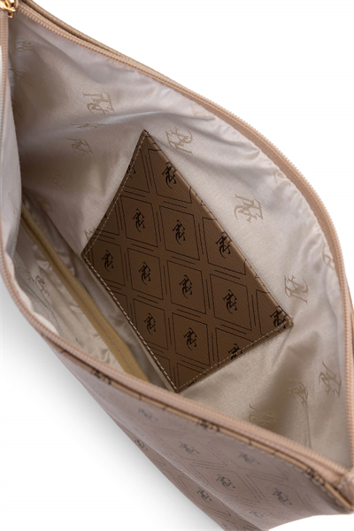 Tamer Tanca Kadın Suni Deri Altın Desen Clutch Çanta