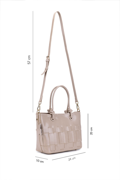 Tamer Tanca Kadın Suni Deri Bej Kol Çantası
