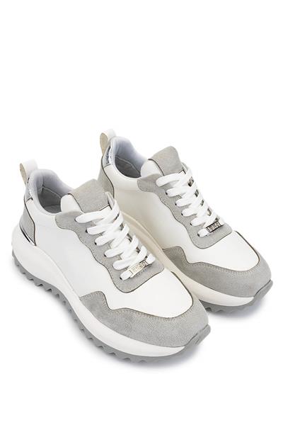 Tamer Tanca Kadın Suni Deri Beyaz/Gri/Lame Sneakers & Spor Ayakkabı