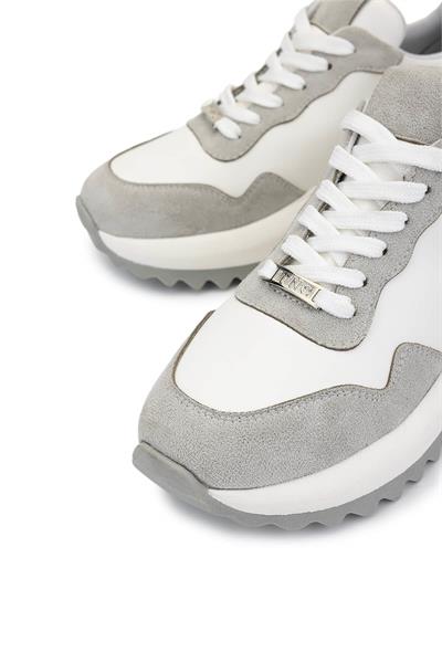 Tamer Tanca Kadın Suni Deri Beyaz/Gri/Lame Sneakers & Spor Ayakkabı